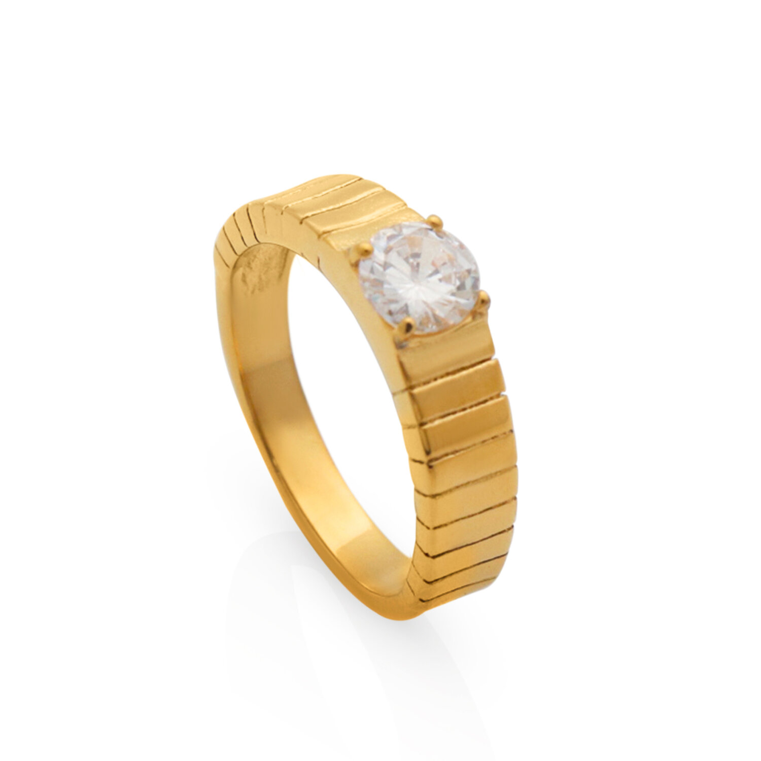 Ring gold plated zirkonia model 241