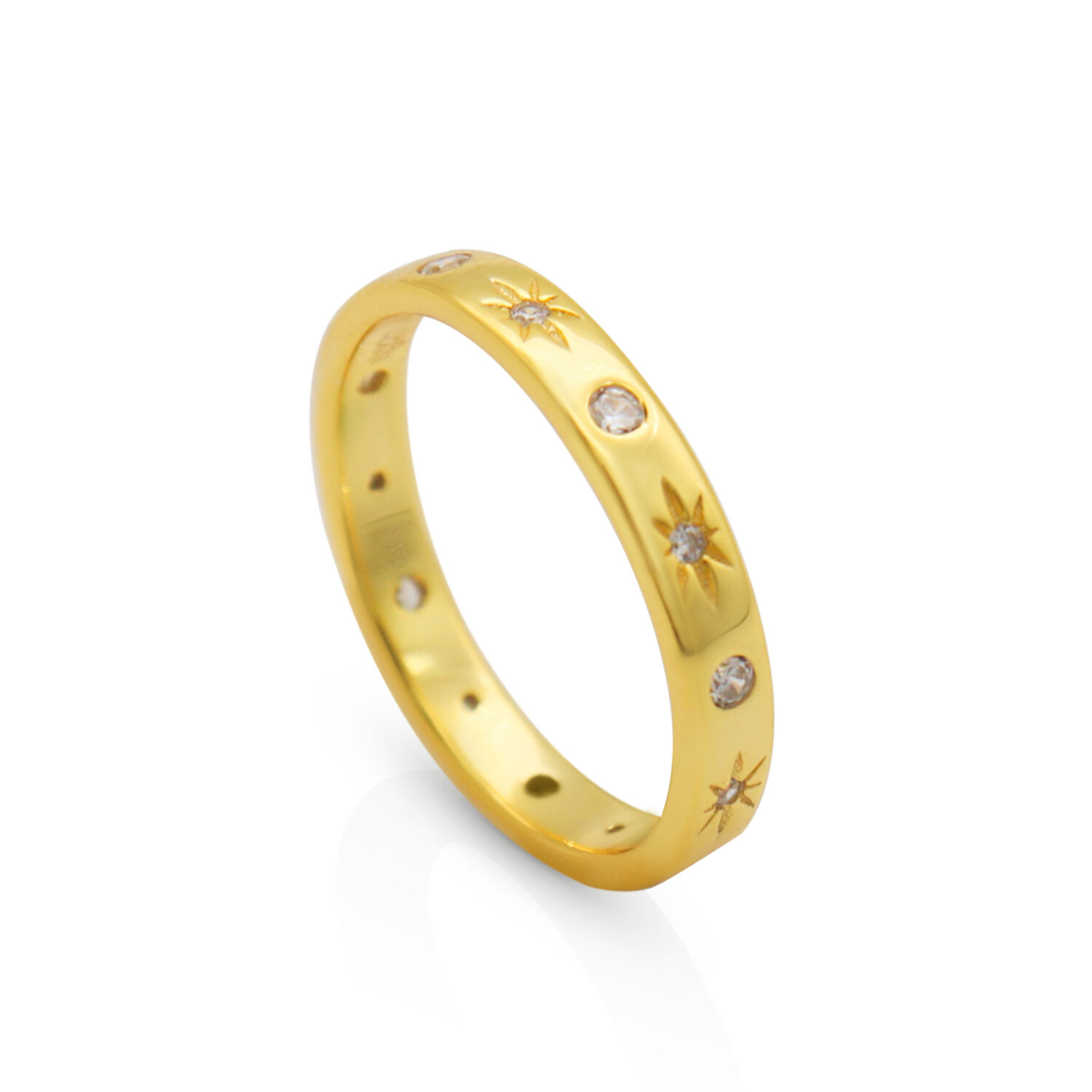 Ring gold plated ster zirkonia model 235