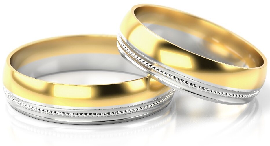 Trouwringen Goud model 32547 | Geelgoud met Witgoud