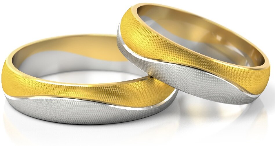 Trouwringen Goud model 52046 | Geelgoud met Witgoud