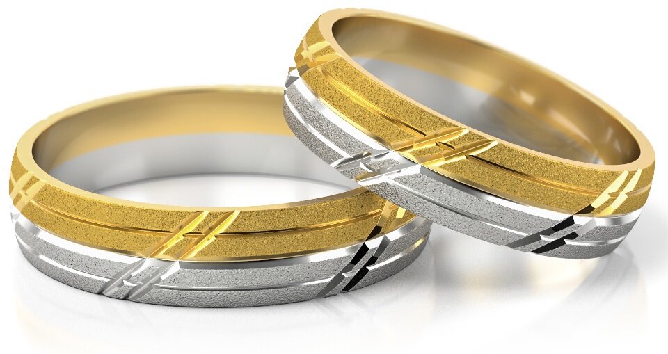 Trouwringen Goud model 0510 | Geelgoud met Witgoud