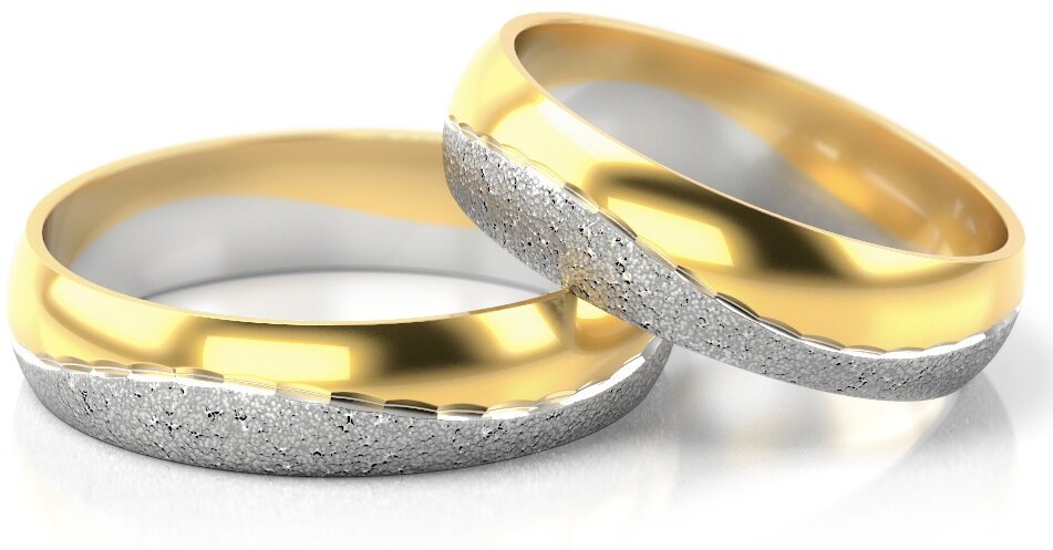 Trouwringen Goud model 3115 | Geelgoud met Witgoud