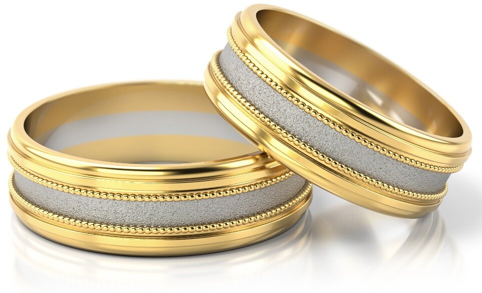 Trouwringen Goud model 81425 | Witgoud met Geelgoud