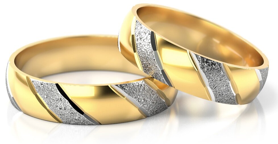 Trouwringen Goud model 30043 | Geelgoud met Witgoud