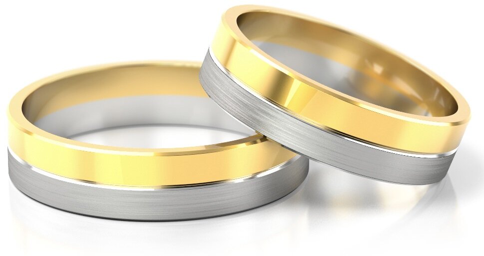Trouwringen Goud model 31213 | Geelgoud met Witgoud