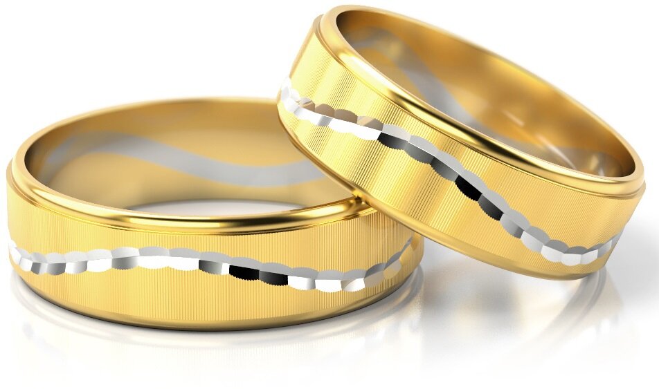 Trouwringen Goud model 81719 | Geelgoud met Witgoud