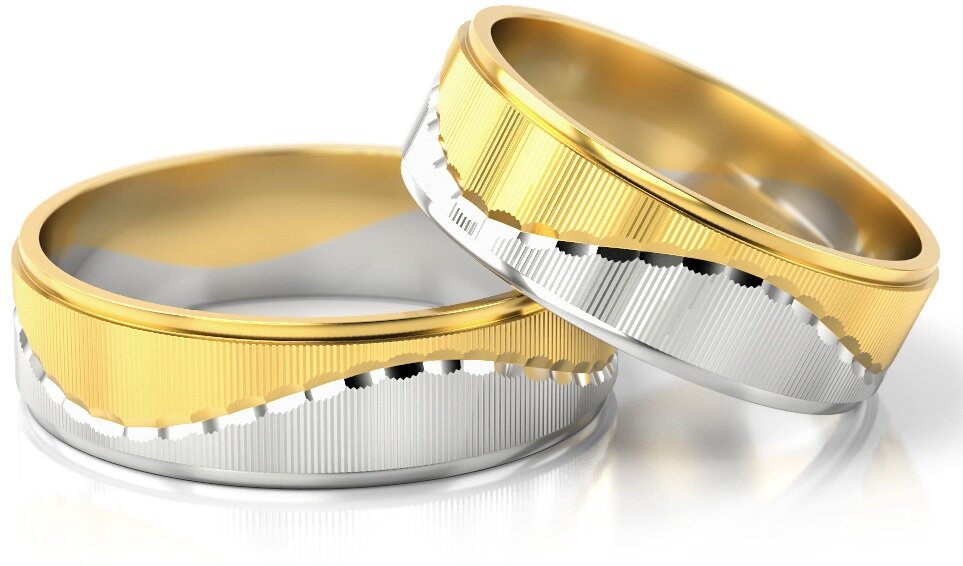 Trouwringen Goud model 51786 | Geelgoud met Witgoud