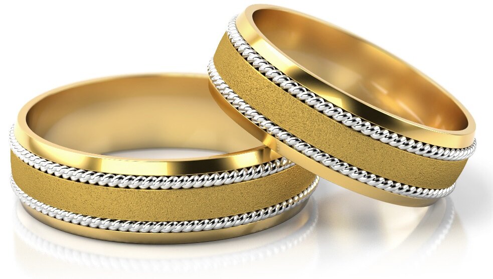 Trouwringen Goud model 1501 | Geelgoud met Witgoud