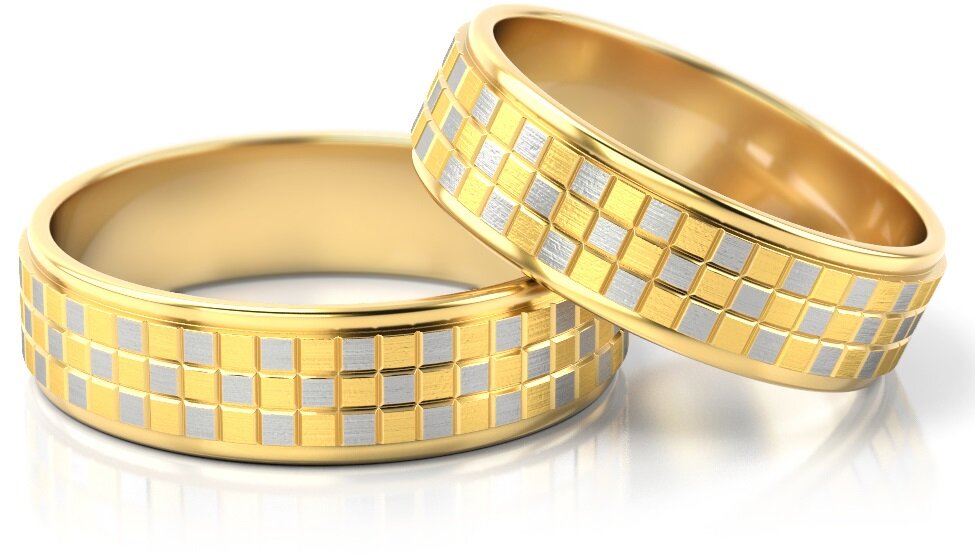 Trouwringen Goud model 10801 | Geelgoud met Witgoud