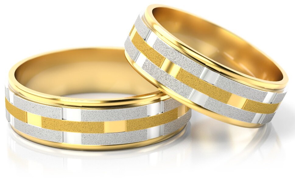 Trouwringen Goud model 1901 | Witgoud met Geelgoud