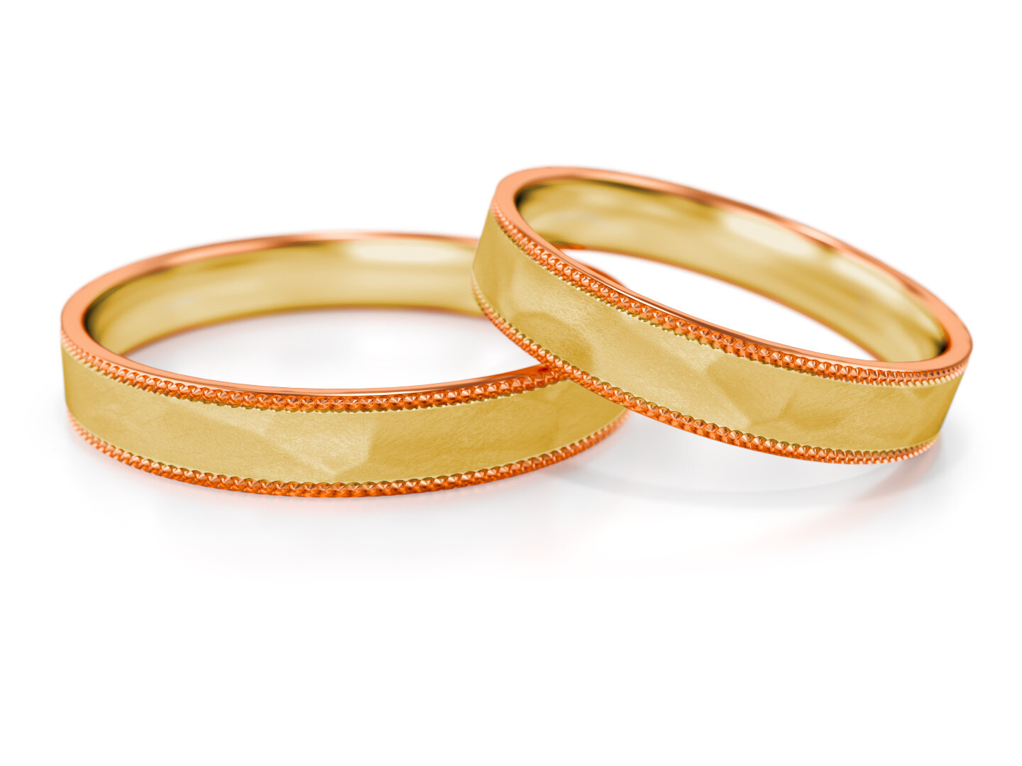 Trouwringen Goud model 23361 | Geelgoud met Roségoud