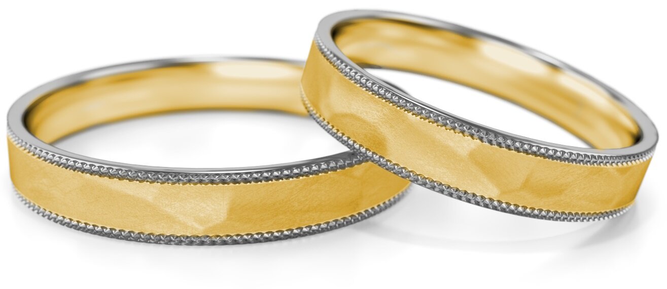 Trouwringen Goud model 23361 | Geelgoud met Witgoud