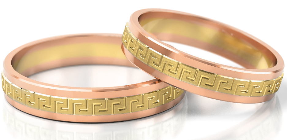Trouwringen model 82025 | Geelgoud met Roségoud