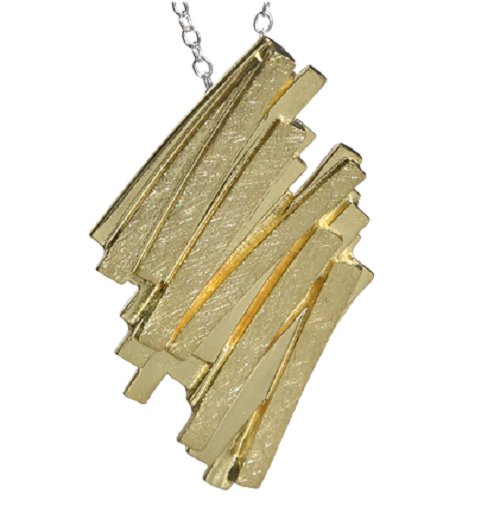 Halsketting gold plated met hanger art model U