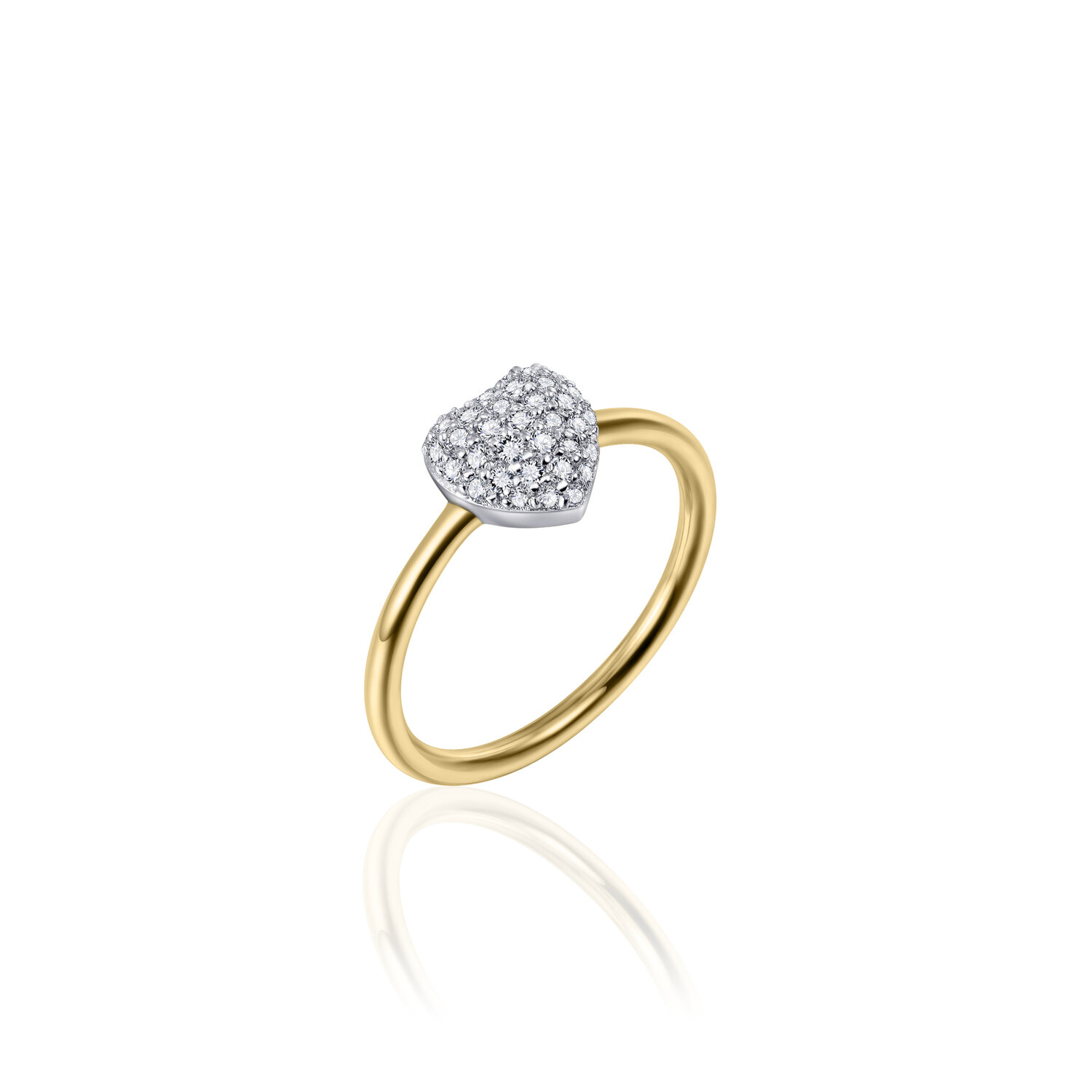 Ring 14 karaat goud hart Swarovski ® zirkonia model 154