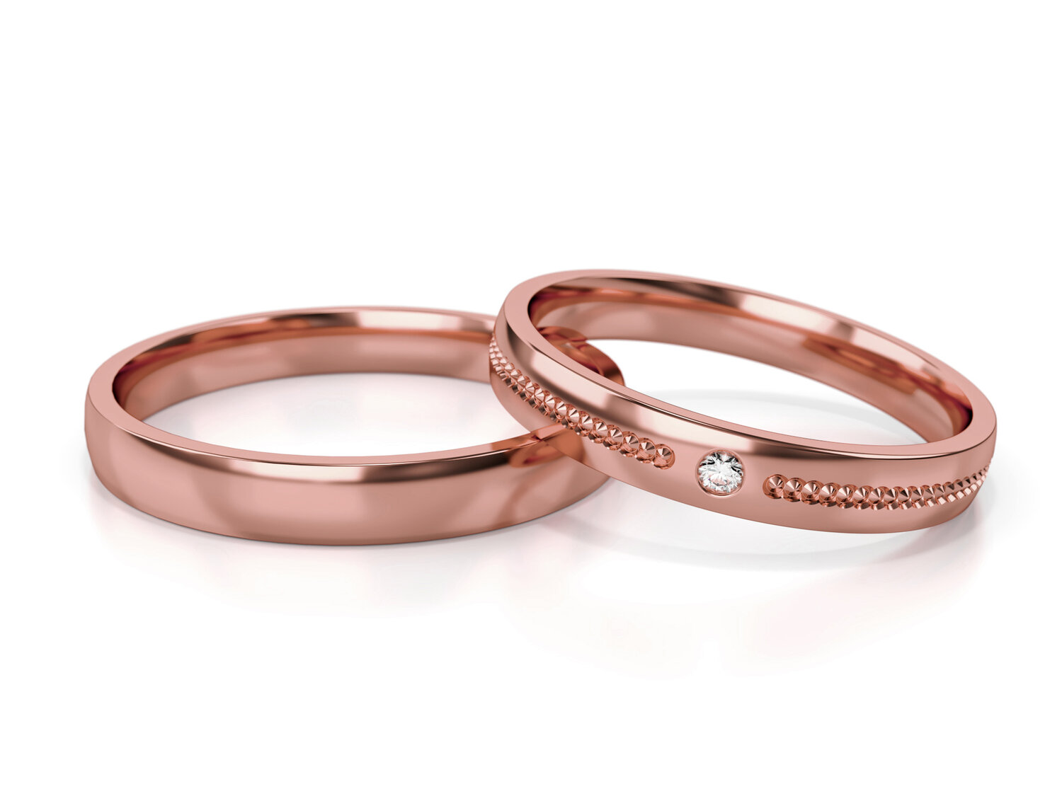 Trouwringen Roségoud model 13341 | Stel uw eigen set samen