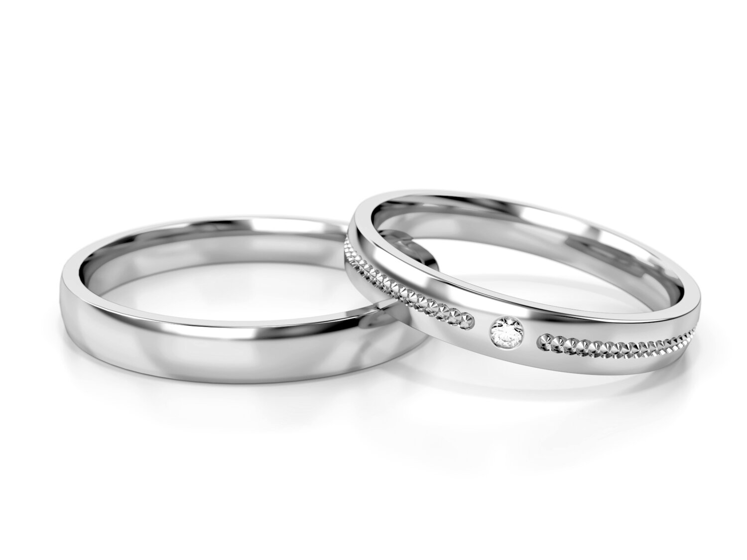 Trouwringen Witgoud model 13341 | Stel uw eigen set samen