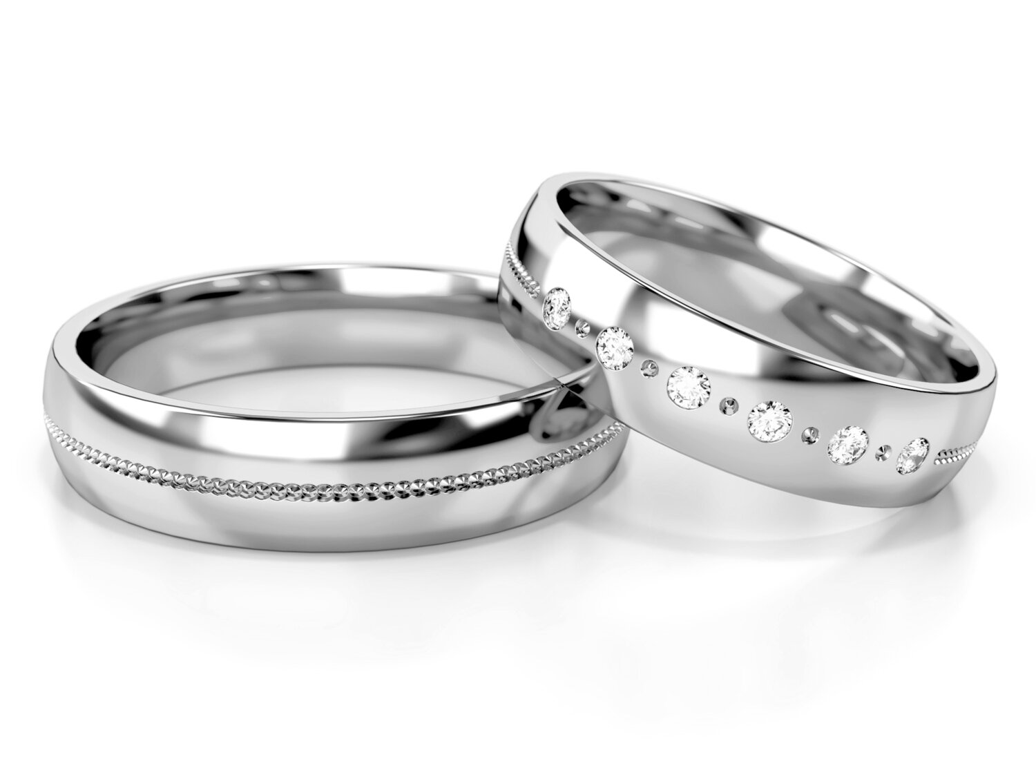 Trouwringen Witgoud model 73359 | Stel uw eigen set samen