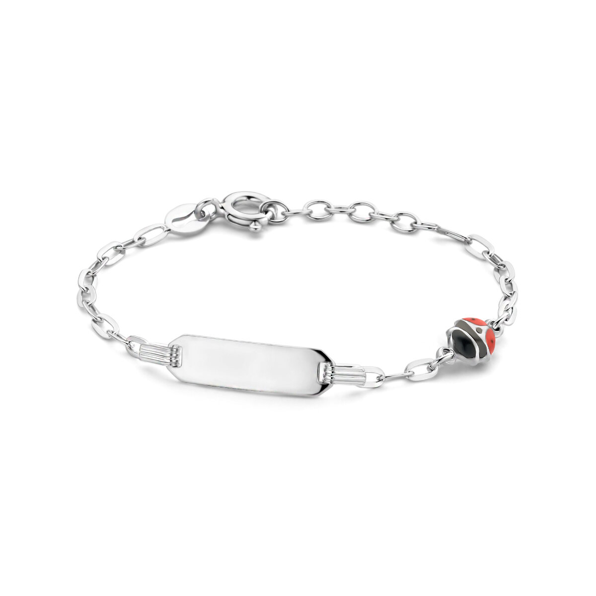 Kinder graveerarmband 925 zilver lieveheersbeestje model BW