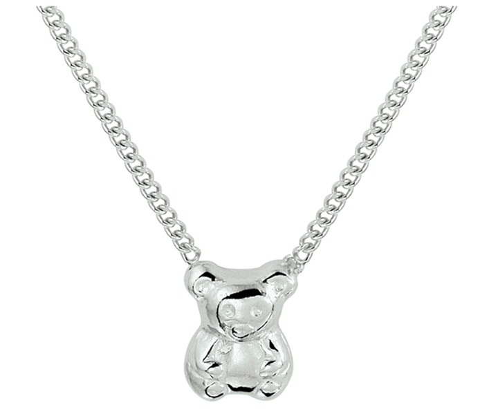 Kinder halsketting 925 zilver beer model JE