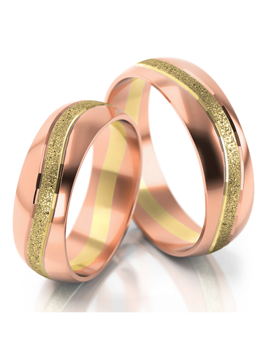 Trouwringen Goud model 51165 | Roségoud met Geelgoud