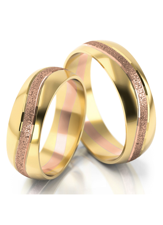 Trouwringen Goud model 51165 | Geelgoud met Roségoud