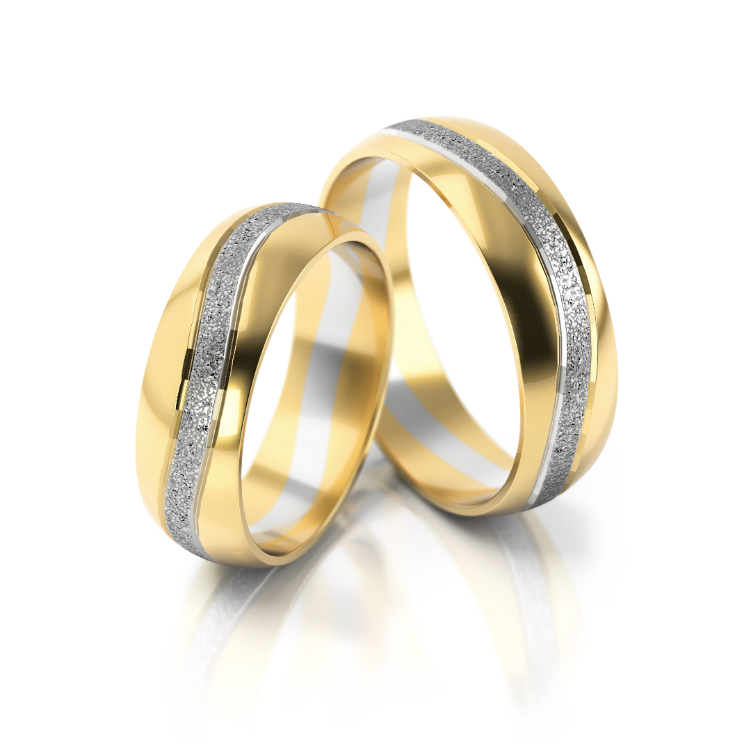 Trouwringen Goud model 51165 | Geelgoud met Witgoud
