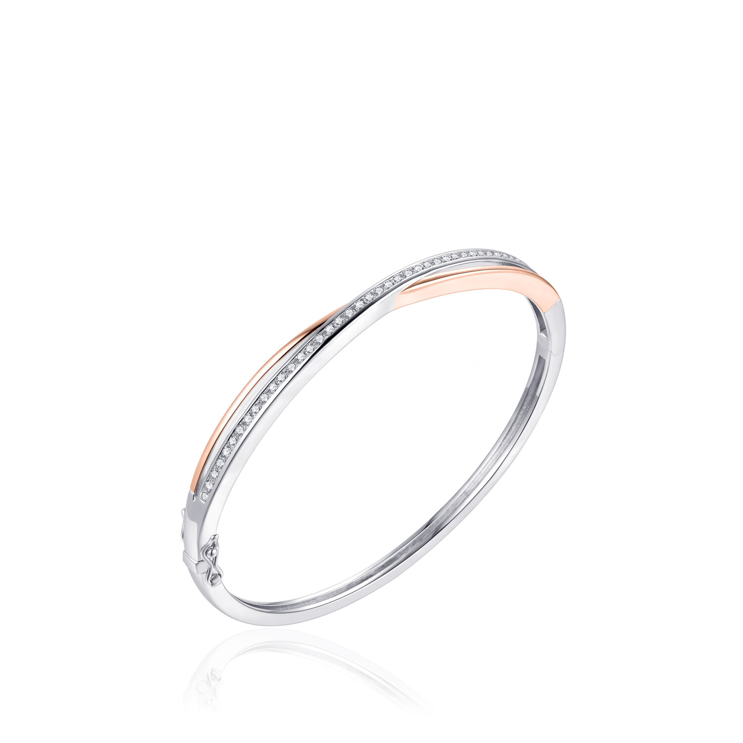 Bangle armband 925 zilver & rosé plated model BE