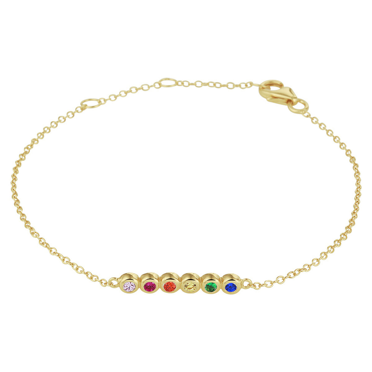 Armband gekleurde zirkonia gold plated model BJ