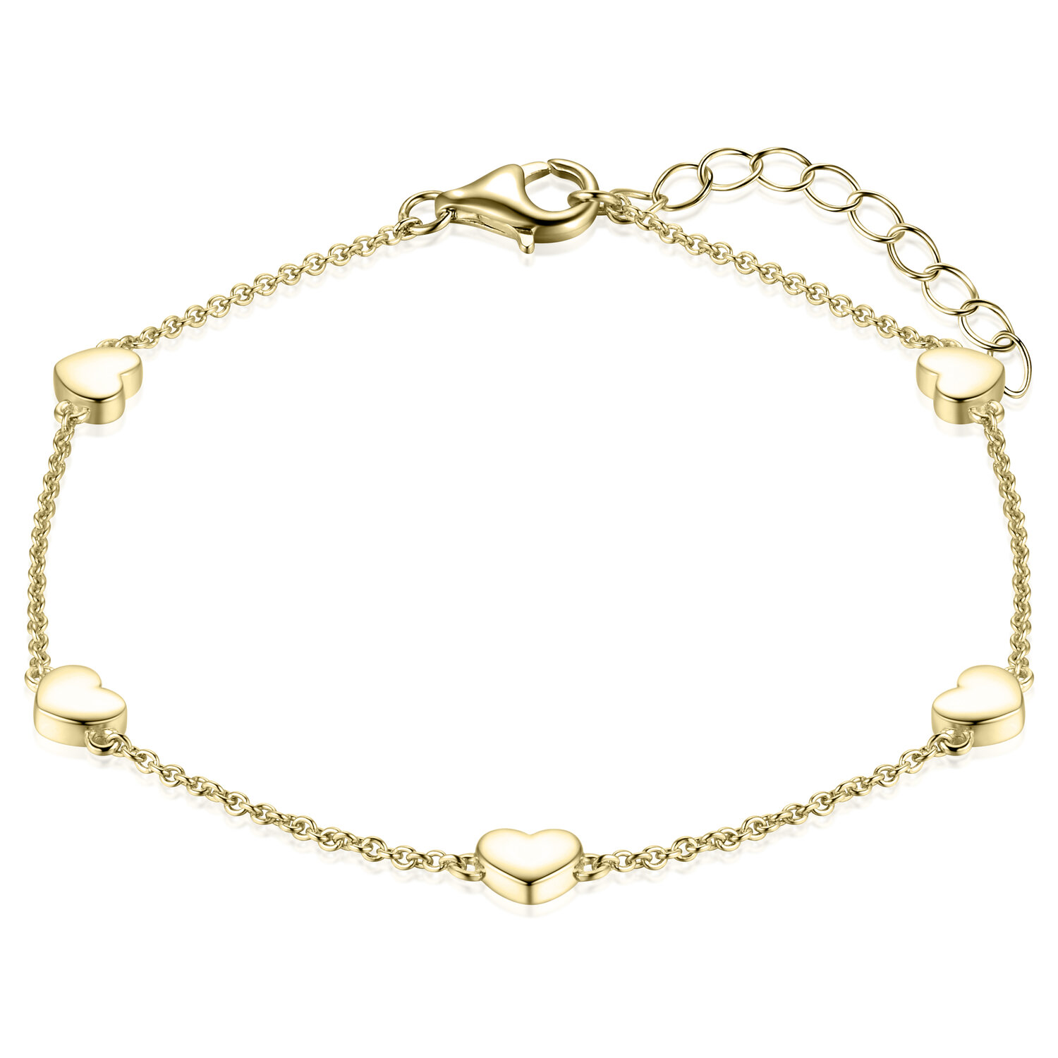 Armband hartjes gold plated model BQ