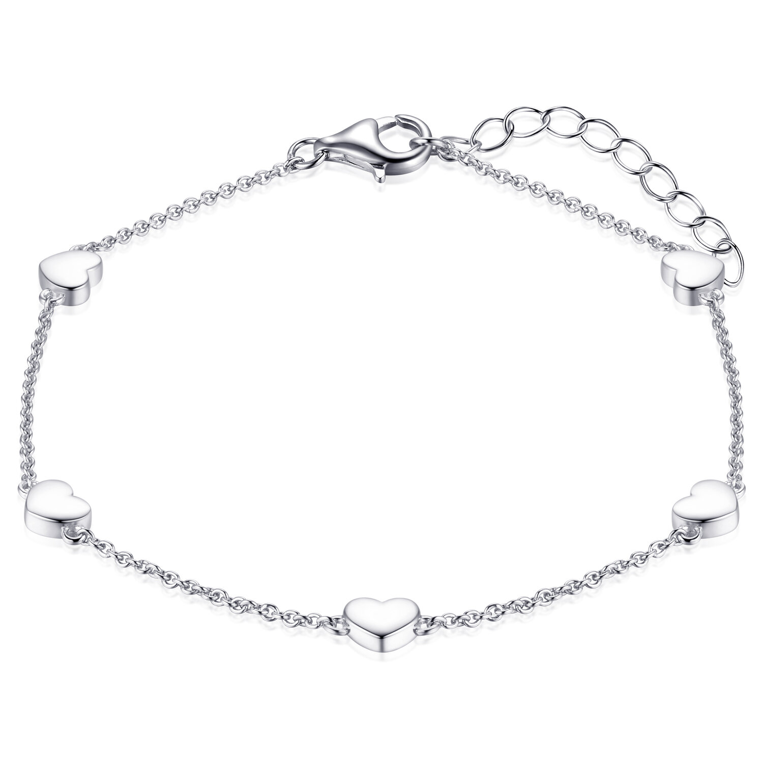 Armband 925 zilver hartjes model BS
