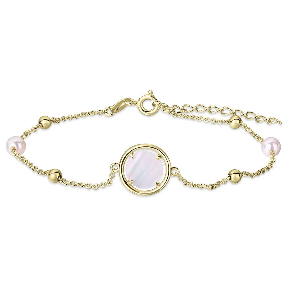 Armband 14 karaat goud edelsteen parel model BU