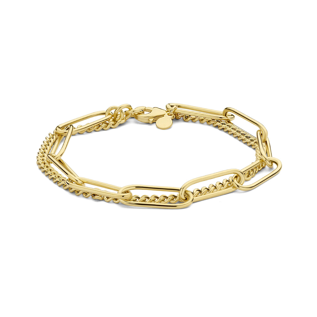 Armband paperclip & gourmette gold plated model AB