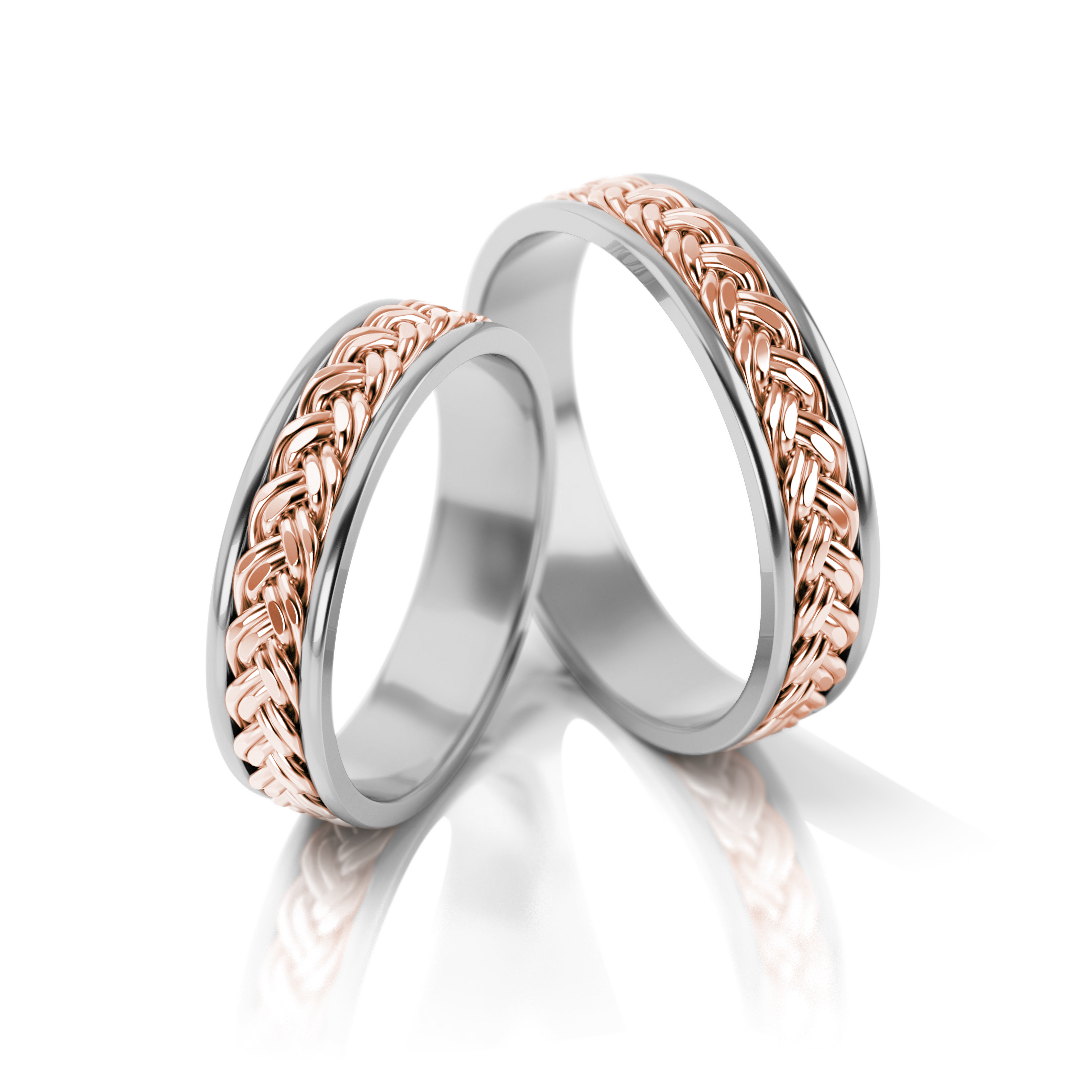 Trouwringen Goud model 081 | Roségoud en Witgoud