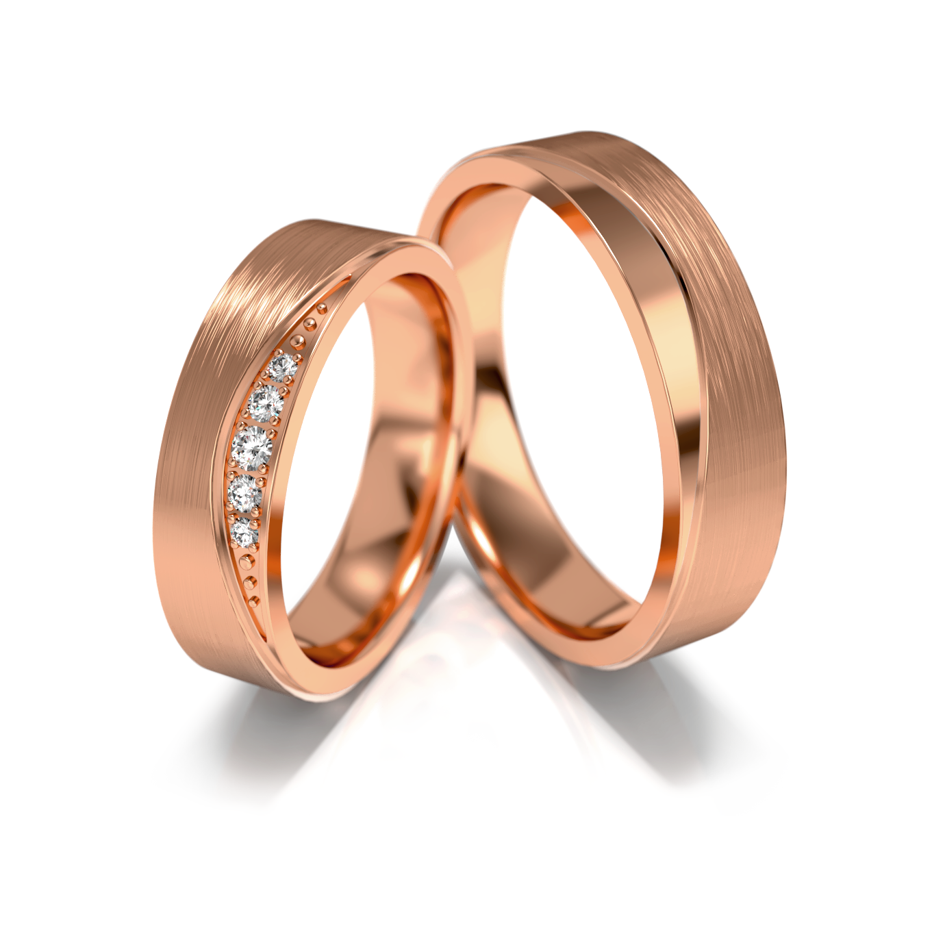 Trouwringen Roségoud model 63278 | Stel uw eigen set samen