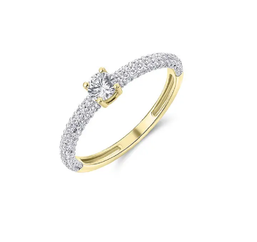 Ring 14 karaat goud briljant model 66