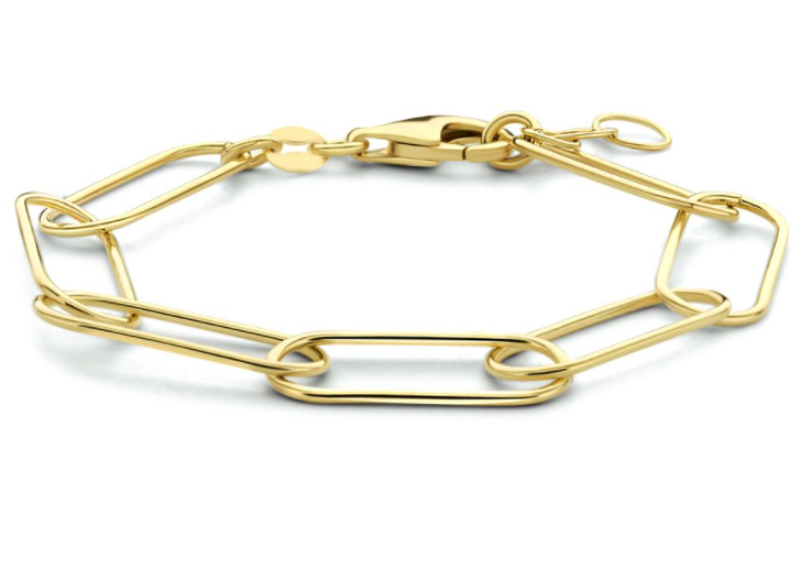 Armband paperclip gold plated model AE