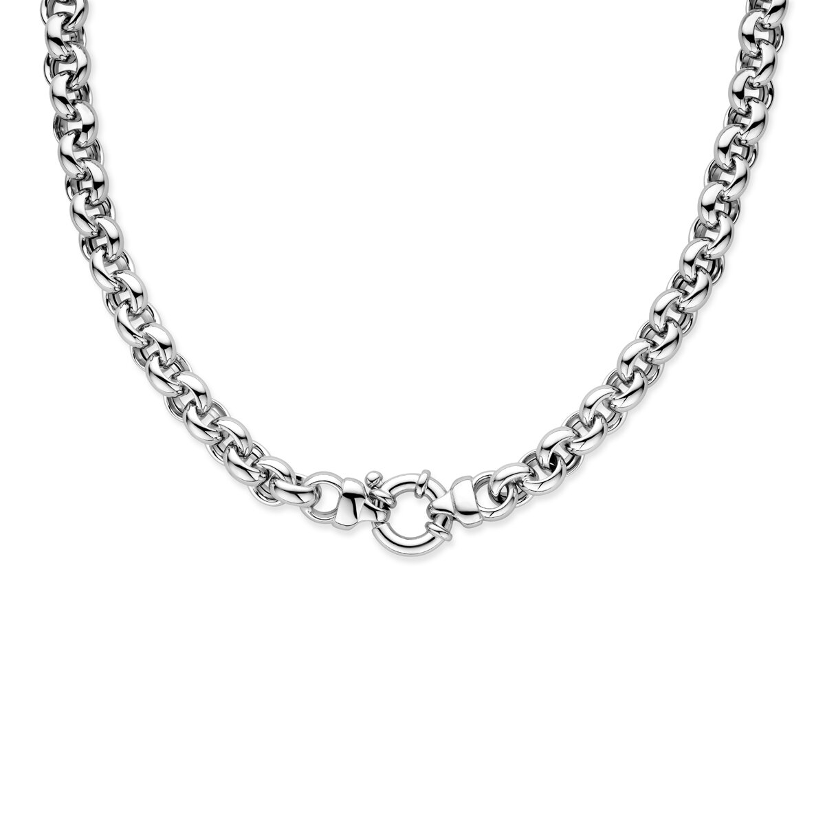 Halsketting 925 zilver jasseron groot springslot model 1L