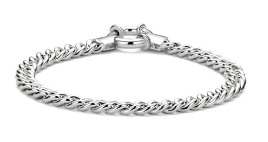 Armband 925 zilver gourmette groot springslot model 14L