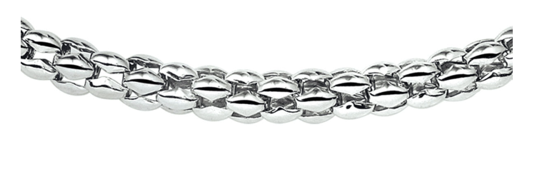 Halsketting 925 zilver poli & mat model 4L