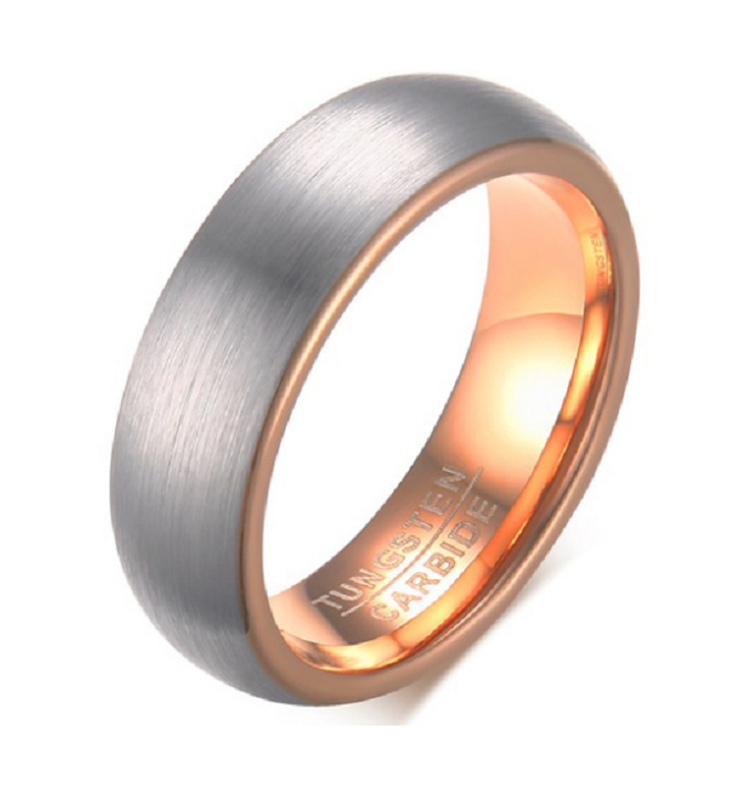 Ring wolfraamcarbide verzilverd & rosé model 98