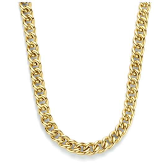 Halsketting gold plated gourmette groot springslot model 7E