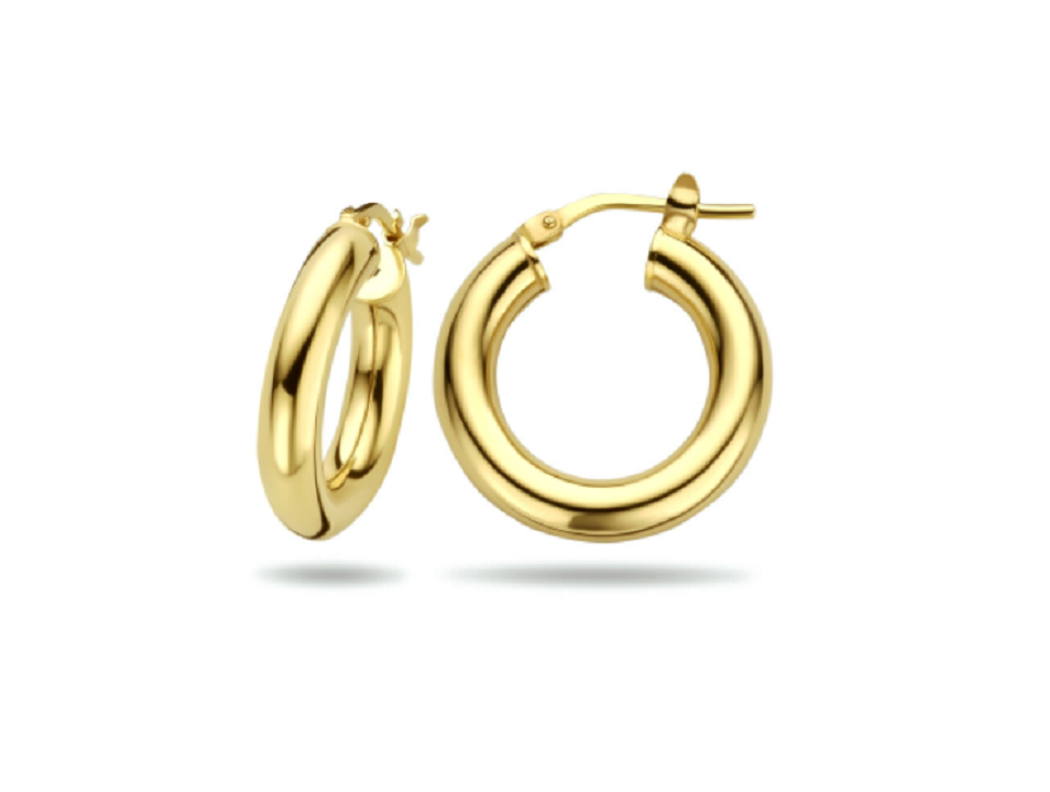 Oorringen 21 mm. gold plated model 3E