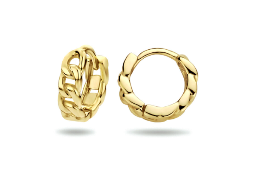 Oorringen gevlochten 10 mm. gold plated model 20E