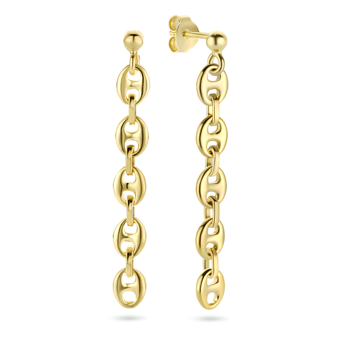 Oorbellen koffieboon gold plated model model 19E