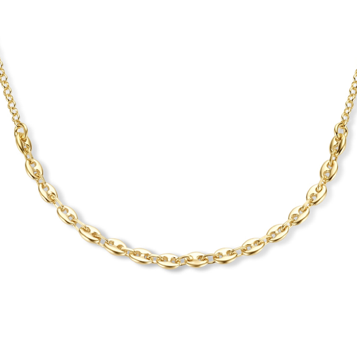 Halsketting koffieboon gold plated model 27E