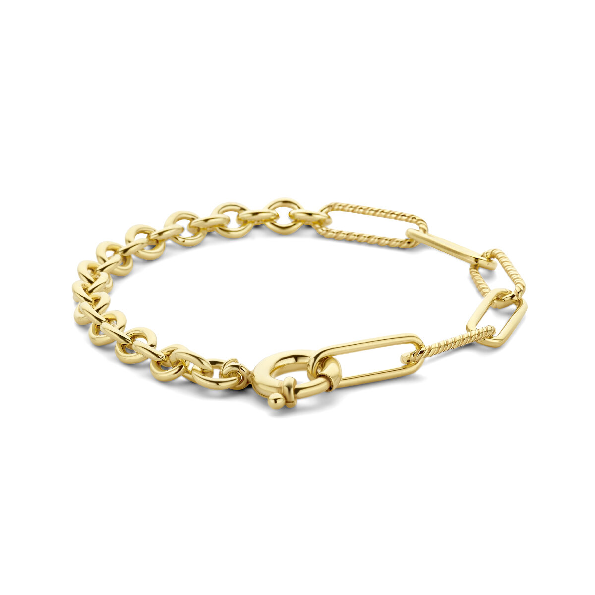 Armband jasseron & paperclip gold plated model 9E