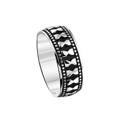 Ring 925 zilver geoxideerd design model 177