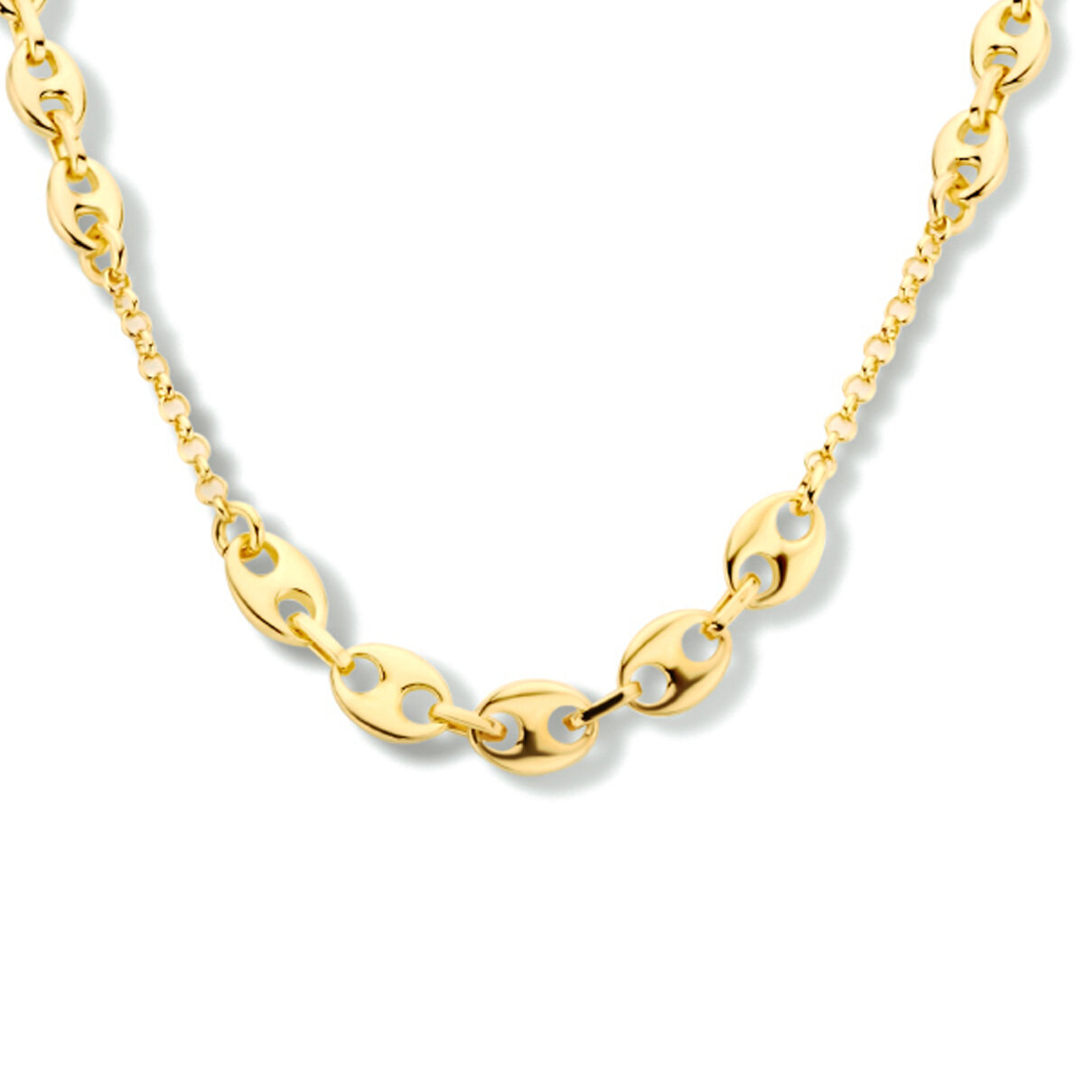 Halsketting koffieboon gold plated model 17E