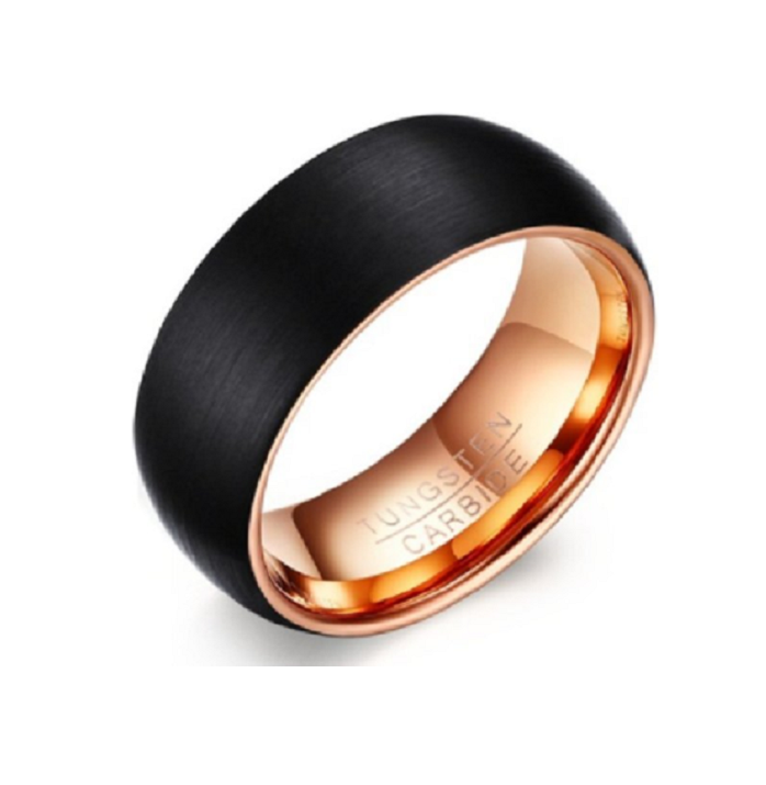 Ring wolfraamcarbide zwart & rosé model 110